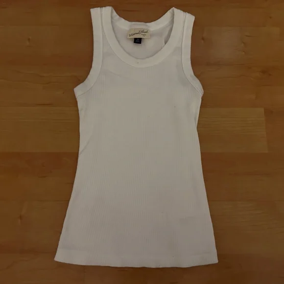 White Ribbed Tank Top - Picture 1 of 2